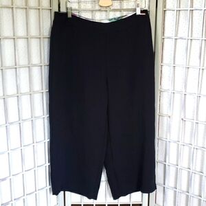 Ted Baker black wide leg polyester capri women's pants size US 12